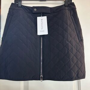 Athleta Black Quilted Zipper Skirt